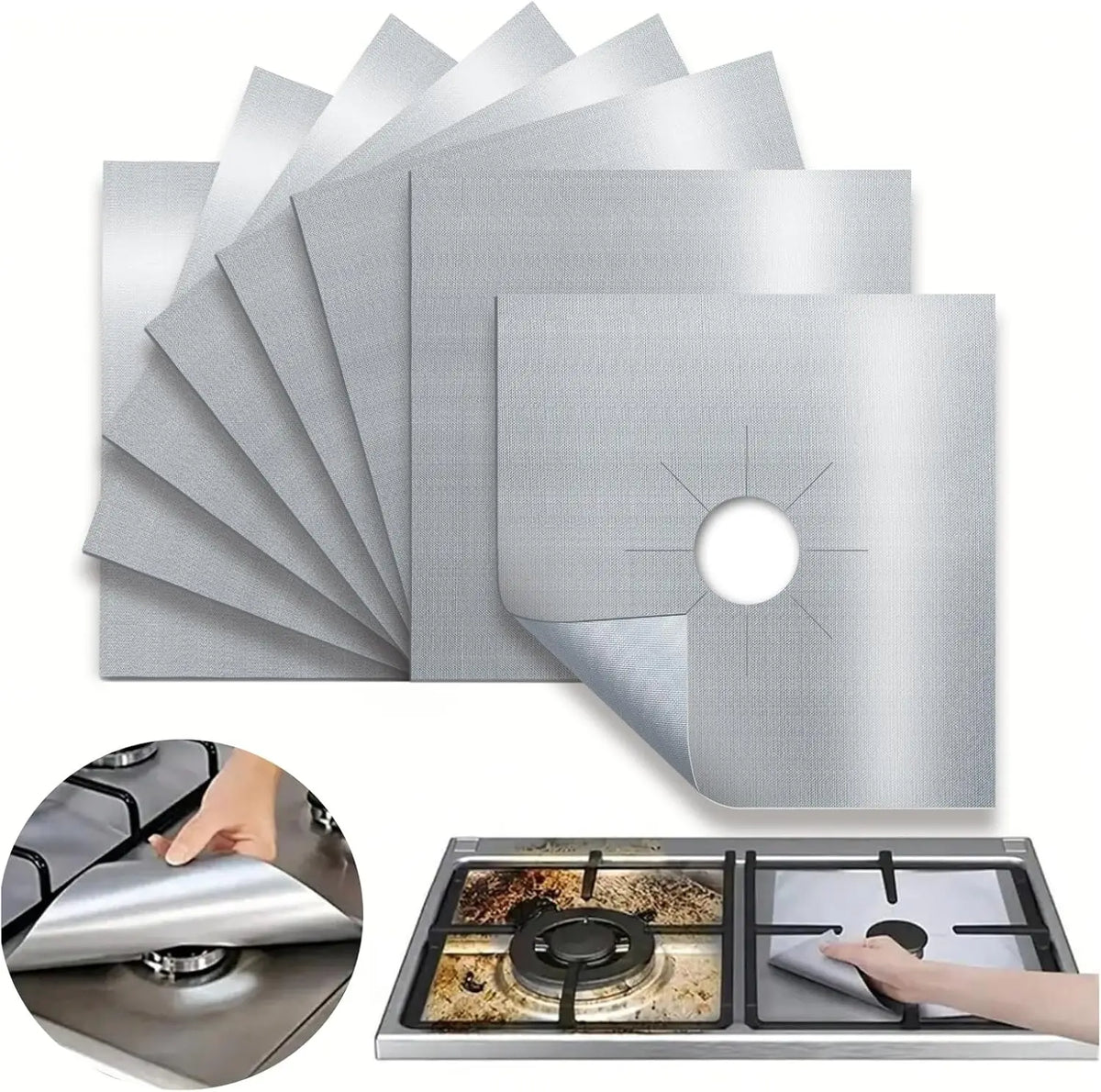Gas Stove Burner Covers Square Heat-resistant Oil-proof Reusable Stove Protector Pads Non-Stick Stovetop Liner Kitchen Tools