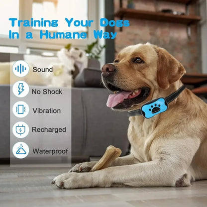 Pet Dog Anti-Barking Device USB Rechargeable Dog Training Collar Ultrasonic Stop Barking Vibration Anti-Bark Collar