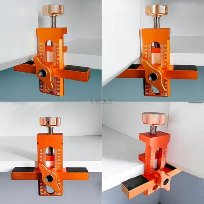 2 in 1 Cabinet Door Installation Positioner, 6/8/10mm Rebounder Punching Mounting Jig for Wardrobe Cabinet Door Panel Installation