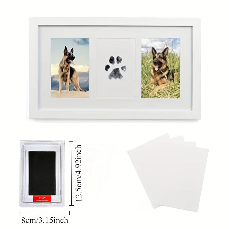Pet Paw Print Commemorative Ink Pad，Dog or Cat Pet Owner Keepsake，DIY Inkless Handprints and Pet Pawprint Impression Making Kit