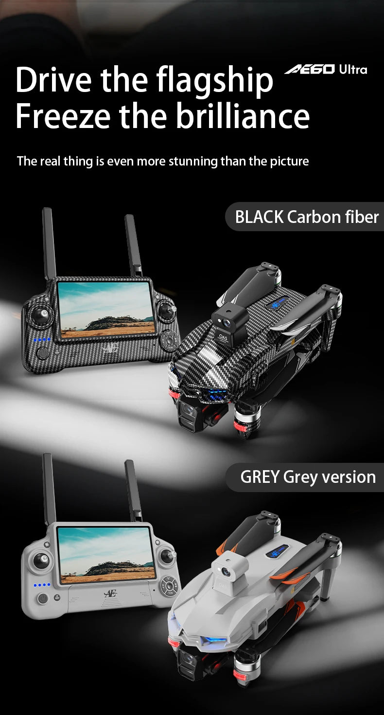 Nuevo Dron AE60 con GPS, Cámara HD Profesional 8K, Gimbal de 3 Ejes sin Escobillas, Evitación de Obstáculos, Pantalla Táctil, Lanzamiento Aéreo, FPV, Drones de Seguridad
