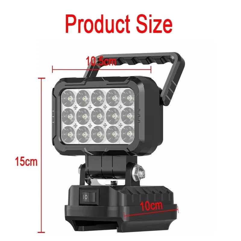 Luz de trabajo LED de 3 pulgadas para batería Makita de 18V/21V BL1830, foco para exteriores, lámpara de emergencia, accesorios para herramientas eléctricas