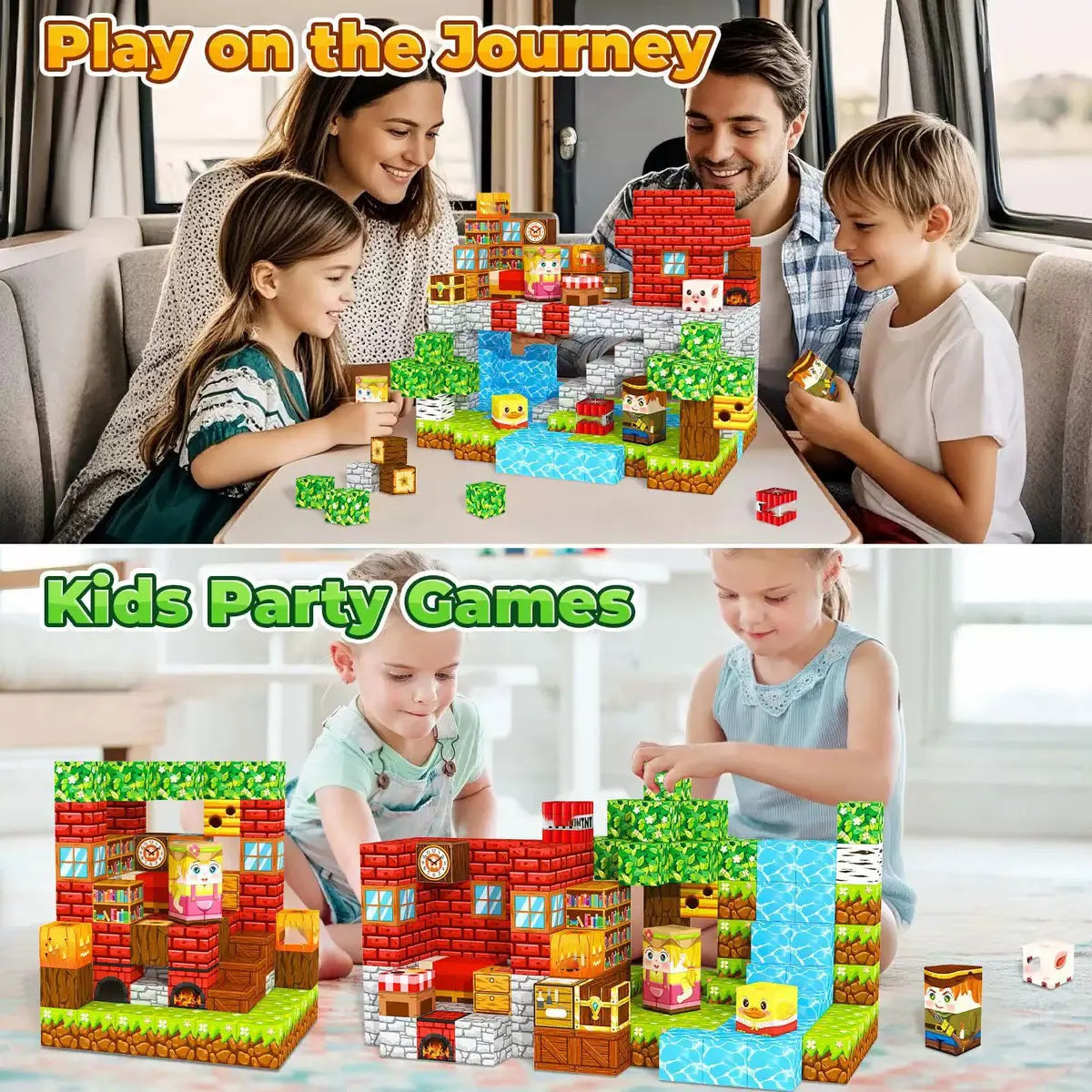Mine World-bloques de construcción magnéticos para niños, ladrillos magnéticos con figuras, juego de construcción DIY, juguetes sensoriales STEM Montessori, regalos