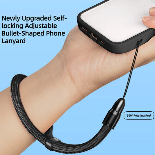 Multifunctional Mobile Phone Strap, Bullet-Shaped Phone Case, Short Adjustable Length Lanyard for Earphones and USB Drives