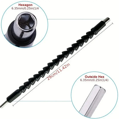 Destornillador curvo de 295mm y 360 grados, adaptador Universal, varilla de extensión, broca, eje Flexible, taladro manual eléctrico, herramienta eléctrica, 1 ud.