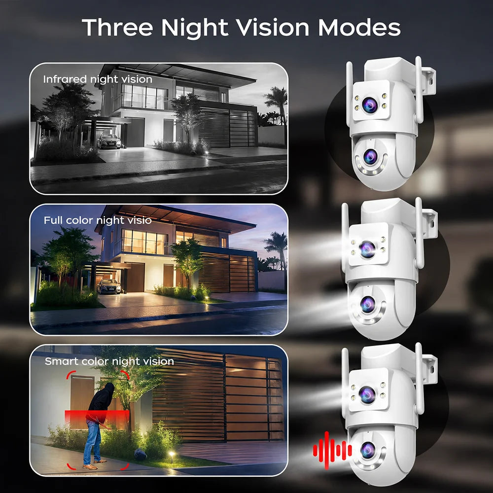 Jooan 4K 8MP HD Wifi cámara PTZ al aire libre 5G Wifi lente Dual cámaras IP de seguridad 5X Zoom AI seguimiento ONVIF cámara de vigilancia CCTV