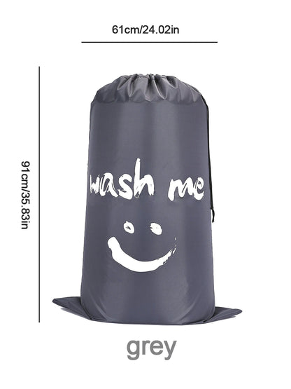 Smile Nylon Laundry Bag Travel Storage Pouch Machine Washable Dirty Clothes Storage Wash Drawstring Bag Large Capacity