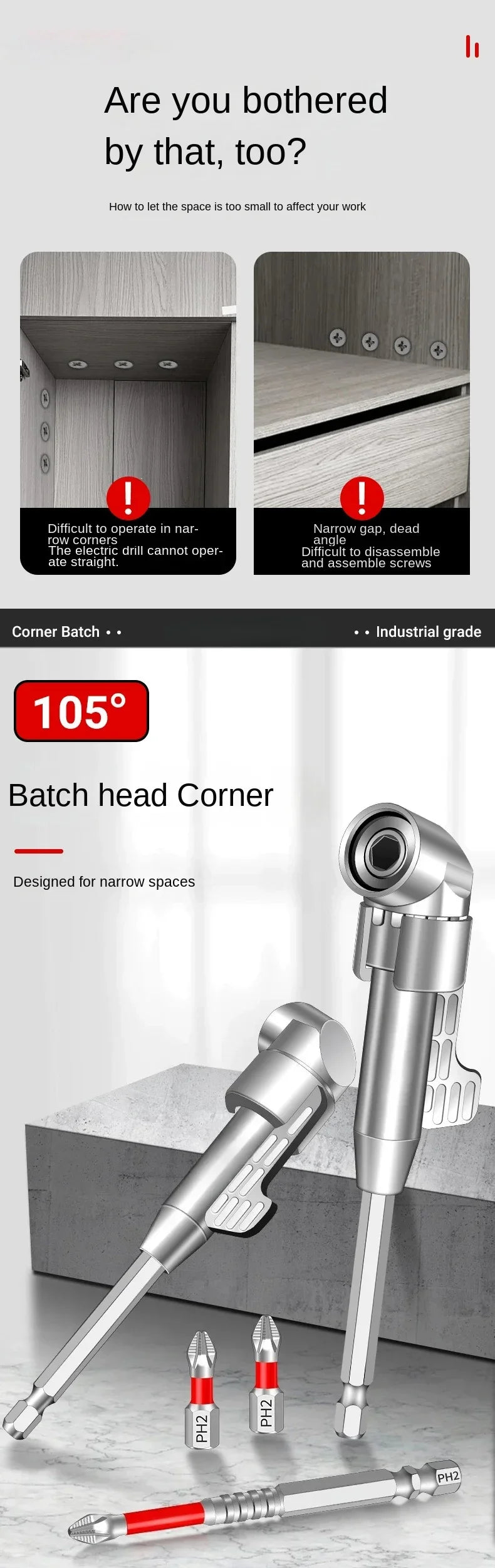 Industrial Grade 1/4" Hex Magnetic Screwdriver Bit Quick-Change Holder Extension Rod Drive Guide Hand Tool Set for Impact Drill Bits