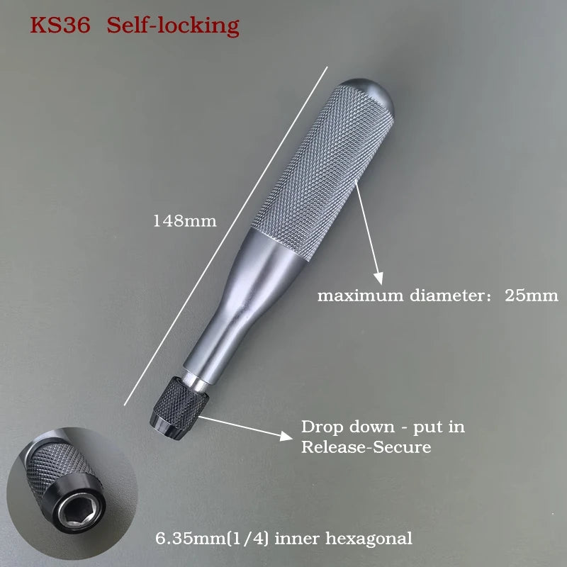 Quick Release 1/4 Inch Hex Shank Screwdriver Bit Holder Aluminum Alloy DIY Tool Manual Handle