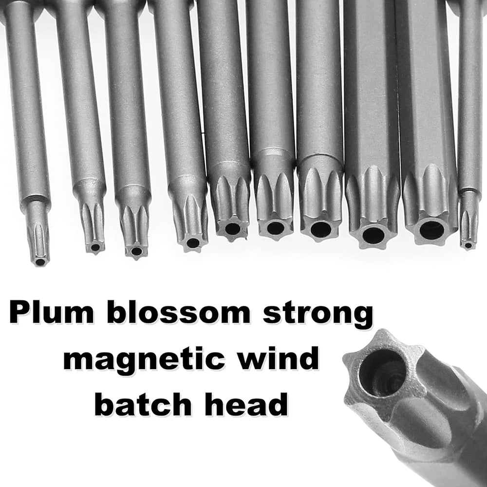 11 PCS T6-T40 Torx Security Bit Set S2 Steel Magnetic Star Screwdriver Set for Shark Vacuum 50/100mm