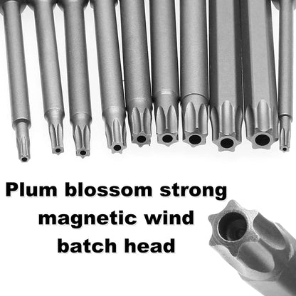 11 PCS T6-T40 Torx Security Bit Set S2 Steel Magnetic Star Screwdriver Set for Shark Vacuum 50/100mm