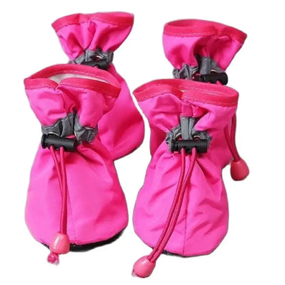 4pcs/set Waterproof Pet Dog Shoes Anti-slip Rain Boots Footwear for Small Cats Dogs Puppy Pet Booties Pet Paw Accessories