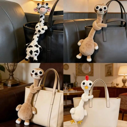 Llavero de Peluche de Pollo de Cuello Largo con Diseño Divertido, Color Blanco, Estilo Lindo, Colgante de Jirafa para Bolso, 40CM, Regalo Creativo