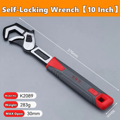 8/10inch Universal Multifunctional Self-Locking Wrench Fast Adjustable Wrench Car Repair Wrench Plumber Multi Hand Tool