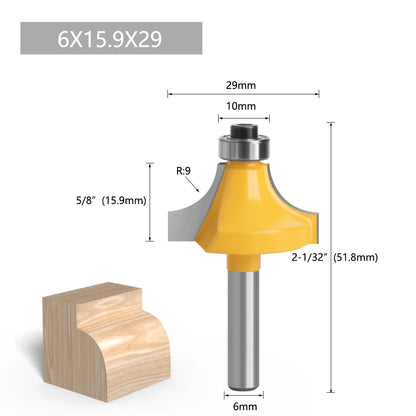 1pc 6mm Shank Router Bit Straight T Bit V Flush Trimming Cleaning Round Corner Cove Box Bits Milling Cutter For Wood MC06010