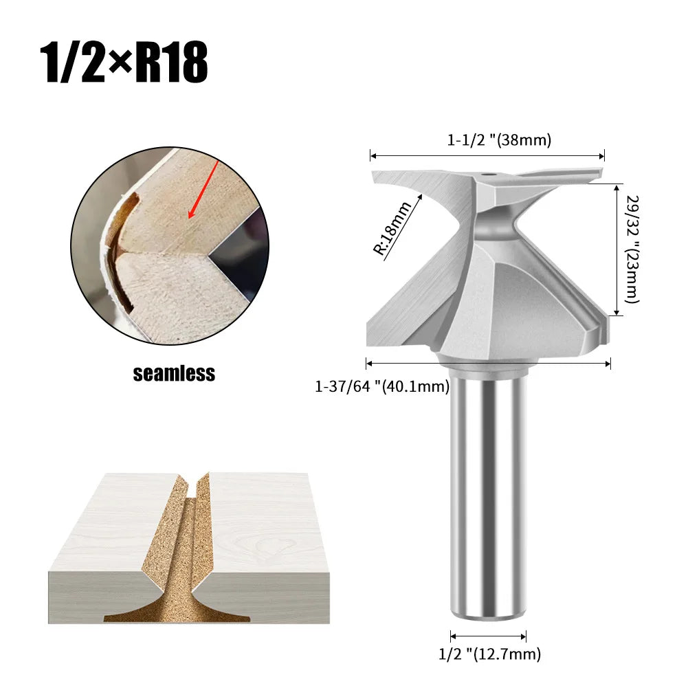 Arc Bending Integrated Router Bit R10 R18 R30 R50 Radius Forming Cutter for Wood Door Wall Panel Cabinet MDF Plywood Woodworking