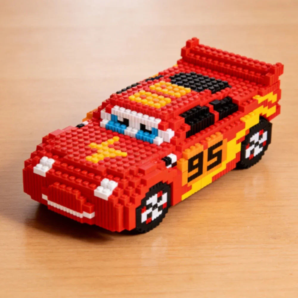 Bloques de Construcción de Carreras de Autos de Disney Pixar Cars 2 3, Lightning McQueen, Race Div, Fritter, Miss Tractor, Frank, Creativo, Regalo de Navidad para Niños