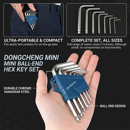 7PCS Long Ball End Hex Key Set, CR-V Steel, 1.5-6mm Allen Wrench, Perfect for Bicycle Repair, Furniture Assembly & DIY Projects
