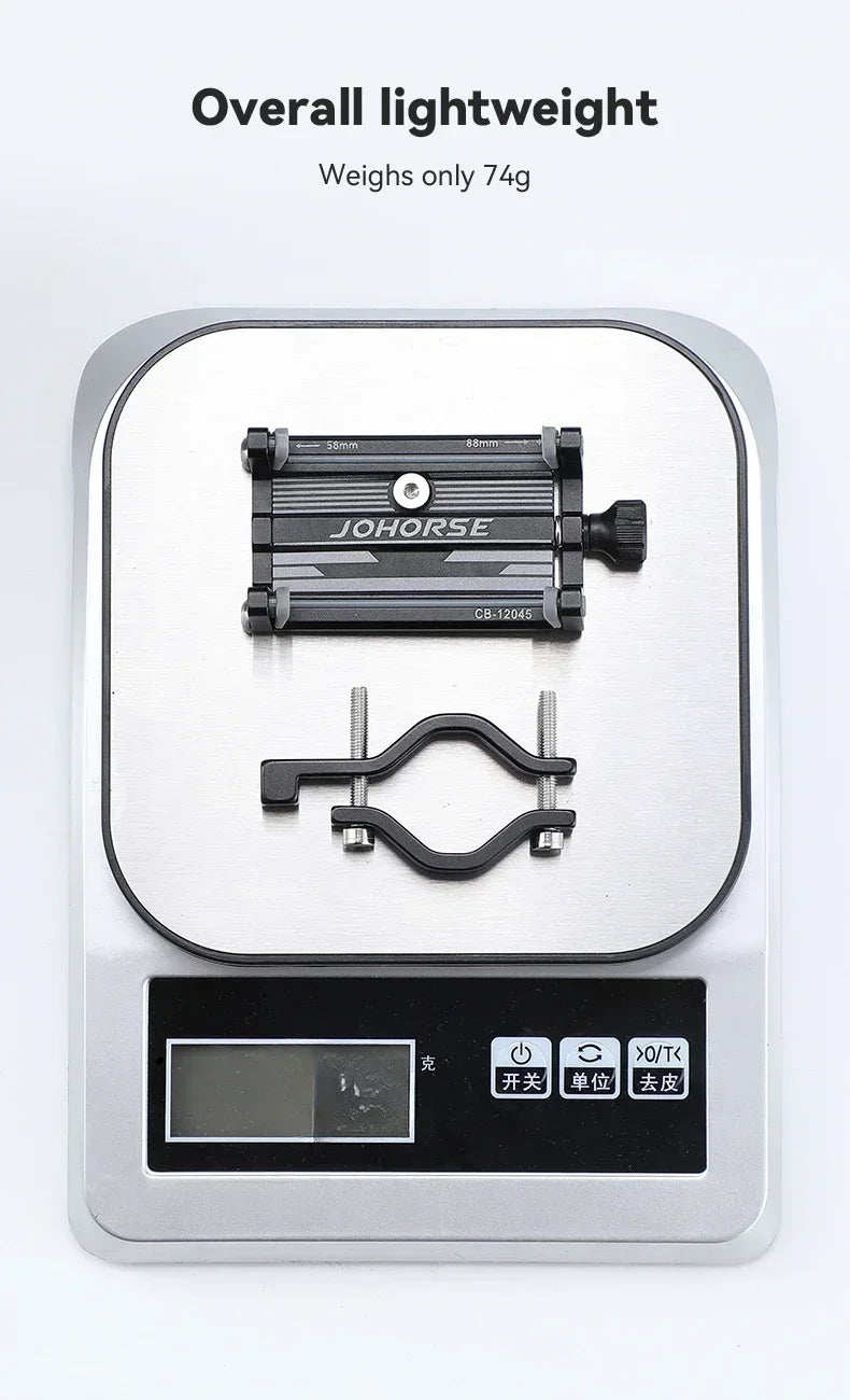 CNC Four-Claw Bike Phone Holder, Scalable Aluminum Alloy Bracket for Motorcycle and Electric Bicycle Smartphone Mount