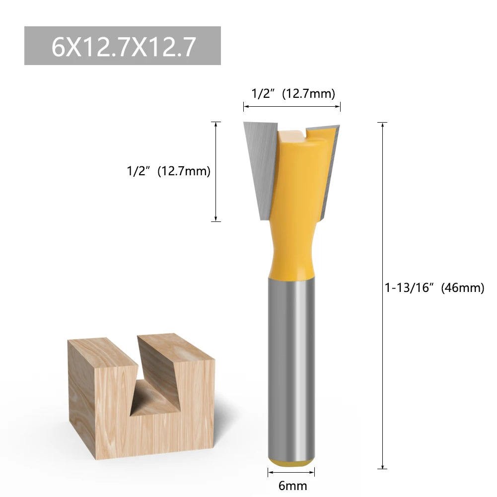 1pc 6mm Shank Router Bit Straight T Bit V Flush Trimming Cleaning Round Corner Cove Box Bits Milling Cutter For Wood MC06010