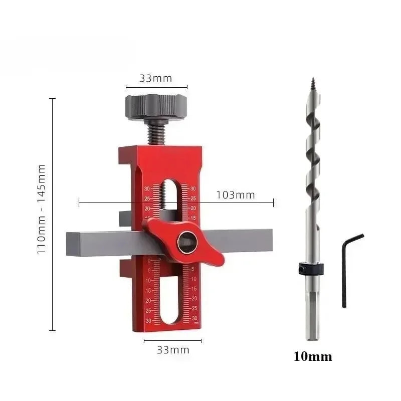 2 in 1 Cabinet Door Installation Positioner, 6/8/10mm Rebounder Punching Mounting Jig for Wardrobe Cabinet Door Panel Installation