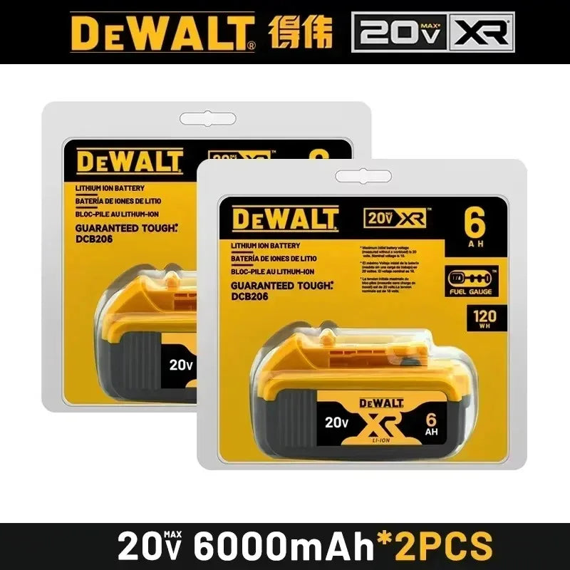100% Original DEWALT 18V 20V 6.0Ah 5Ah, DCB206, DCB205 With Fast Charging, 20V Lithium Battery, 20V Dewalt Power Tool Battery