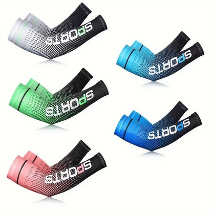 10Pcs Cooling Arm Sleeves, Stylish UV Protection Arm Sleeve Protectors, Breathable Elastic Cooling Covers for Golf Cycling Driving Outdoor Sports, Unisex All Day Comfort