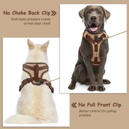 New Chocolate Color Luxury No-Pull Dog Harness for Large and Small Dogs, Adjustable Chest Strap, Personalized Dog Harness