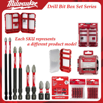 Milwaukee Heavy-Duty Impact Drill Bit Kit 1/4" Hex Magnetic Screwdriver Bits Organized in Portable Storage Case