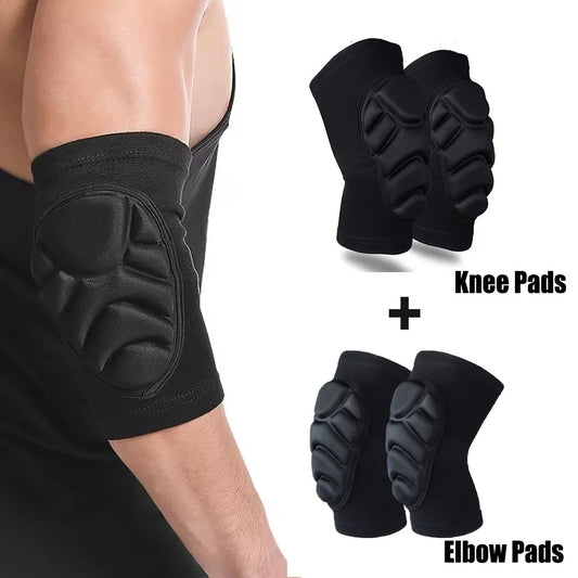 Rodilleras profesionales para hombres y mujeres, rodillera con esponja gruesa que absorbe los golpes, soporte para rodilla y codos, 2 uds.