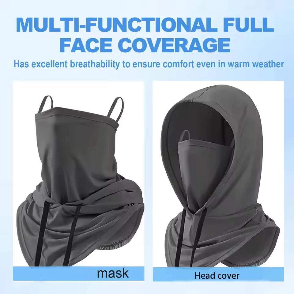 Outdoor Sports Sun Protection Balaclava, Breathable Full Face Mask, Long Neck Cover for Fishing, Cycling, Motorcycle, and Camping