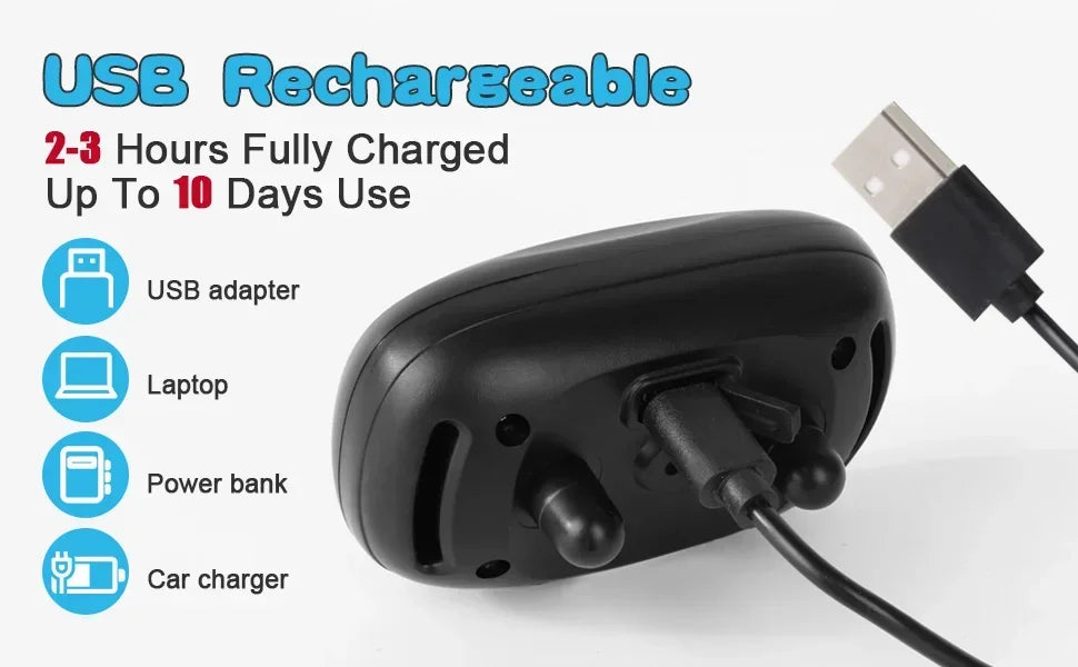 Pet Dog Anti-Barking Device USB Rechargeable Dog Training Collar Ultrasonic Stop Barking Vibration Anti-Bark Collar