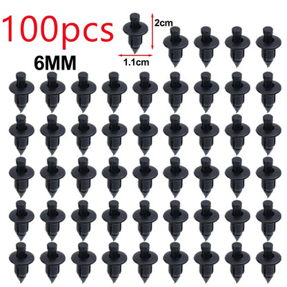 100/50pcs Car Plastic Fairing Rivet Setting Panel Fastener Clips 3 Size Mix Push Pin Auto Fastener 6mm 7mm 8mm Interior