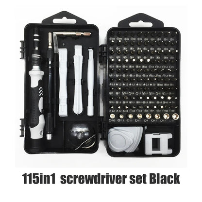 Professional 115-in-1 Precision Screwdriver Kit, Magnetic Phillips Screwdriver Bits with Extension, for Watch and Electronics Repair