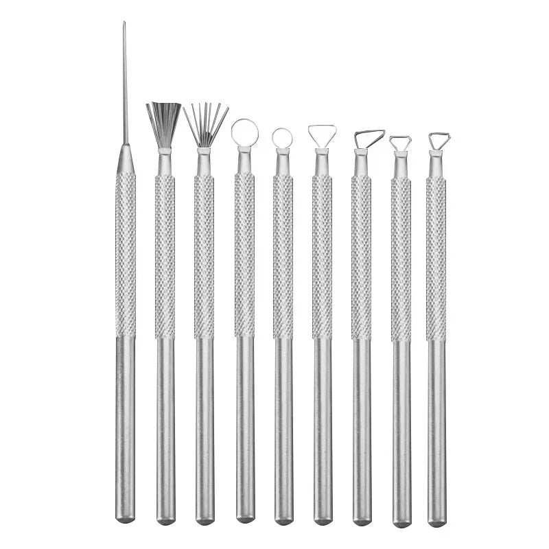 New Texture Pottery Clay Tools DIY Carving Clay Stainless Steel Tool Pottery Modeling Hole Punch Clay Ceramics Sculpture Tools