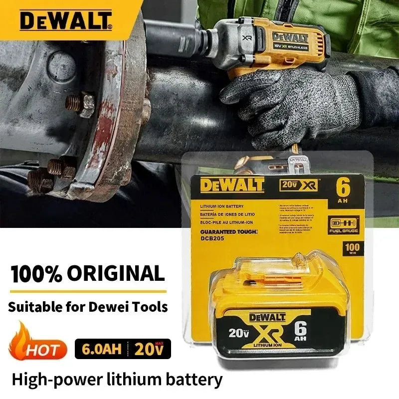 100% Original DeWalt 20V 5Ah 6Ah Battery Power Tool Replacement for DeWalt DCB206 DCB205 DCB805 DCB200 Power Tool