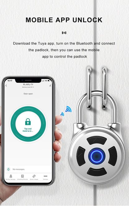 Smart Fingerprint Padlock 0.5s Unlock IP55 Waterproof Type-C Rechargeable for Luggage, Gym, Office, Zinc Alloy Anti-Theft Lock