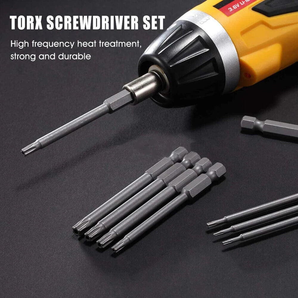 11 PCS T6-T40 Torx Security Bit Set S2 Steel Magnetic Star Screwdriver Set for Shark Vacuum 50/100mm