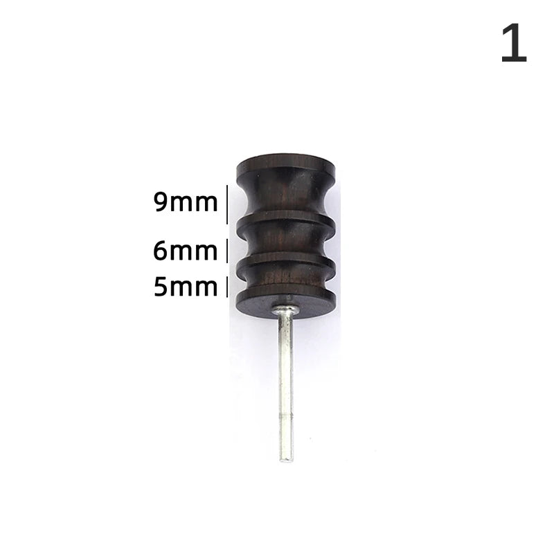 Black Ebony Wood Leather Burnisher Polished Rods, Leather Craft Edge Slicker Tool, Electric Polished Tip Head DIY Rotary Sets