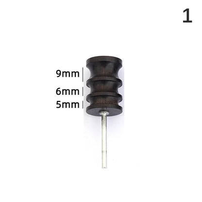 Black Ebony Wood Leather Burnisher Polished Rods, Leather Craft Edge Slicker Tool, Electric Polished Tip Head DIY Rotary Sets