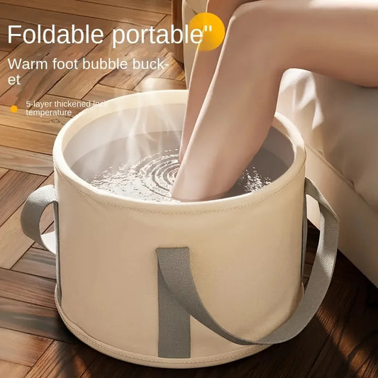 Portable Collapsible Foot Soak Tub with Heat Preservation - Multifunctional Deep Bowl, Foot Massage Bucket