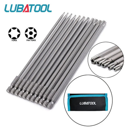 8/11Pcs S2 Torx Screwdriver Bit Set With Bag 1/4'' Shank Hex Wind Drill Head 100mm 150mm Screw Wrench Magnetic Star Hand Tool
