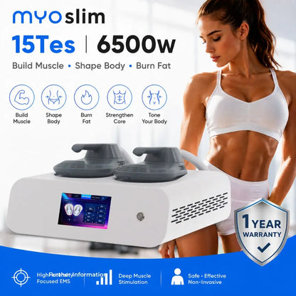 6500W 15 Tesla MYOslim EMS Body Sculpting Machine, Muscle Stimulation Beauty Equipment for Waist, Hip, Abdomen and Body Shaping