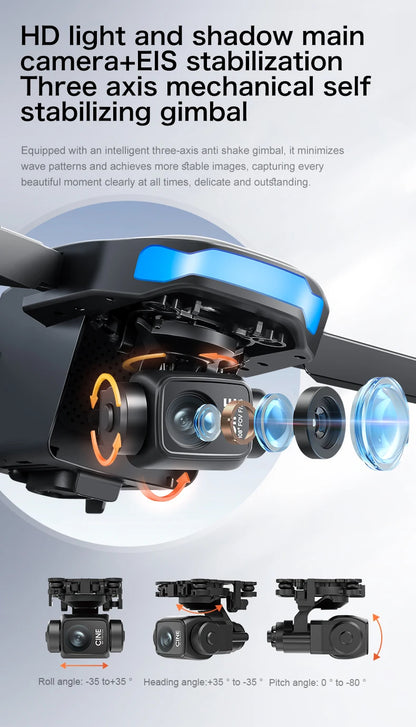 S-X1 MAX 4K Dron profesional con cámara HD cardán de 3 ejes GPS Dron sin escobillas 5G WIFI pantalla Control remoto RC Quadcopter Juguetes