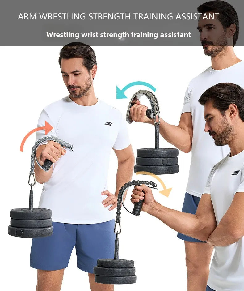 Wrist Strengthener Adjustable Resistance Grip Forearm Trainer Gym Equipment for Barbell Attachment Arm Muscle Training Fitness