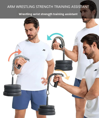 Wrist Strengthener Adjustable Resistance Grip Forearm Trainer Gym Equipment for Barbell Attachment Arm Muscle Training Fitness