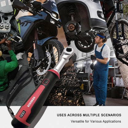 USB-C Rechargeable Electric Ratchet Wrench 3.6V 320 RPM 1/4' 3/8' Bidirectional with LED Battery Indicator for DIY Repair Auto