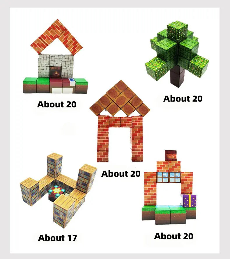 Mine World-bloques de construcción magnéticos para niños, ladrillos magnéticos con figuras, juego de construcción DIY, juguetes sensoriales STEM Montessori, regalos
