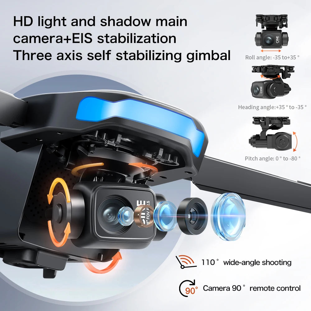 S-X1 MAX 4K Dron profesional con cámara HD cardán de 3 ejes GPS Dron sin escobillas 5G WIFI pantalla Control remoto RC Quadcopter Juguetes