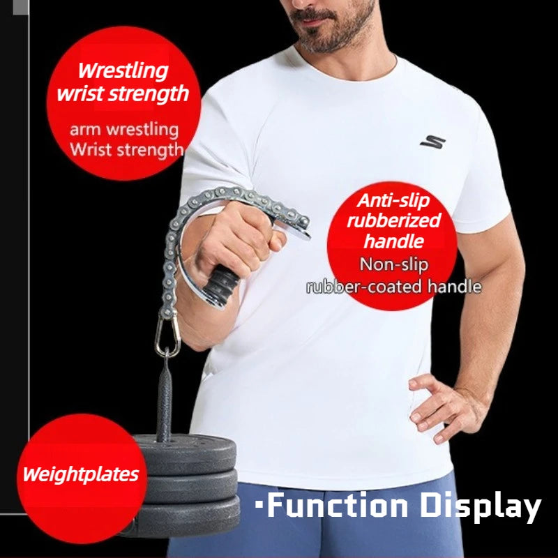 Wrist Strengthener Adjustable Resistance Grip Forearm Trainer Gym Equipment for Barbell Attachment Arm Muscle Training Fitness